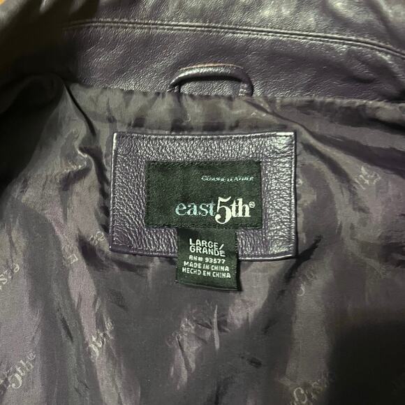 Vintage East 5th Deep Purple Genuine Leather Blazer Jacket Size Large - Picture 7 of 7